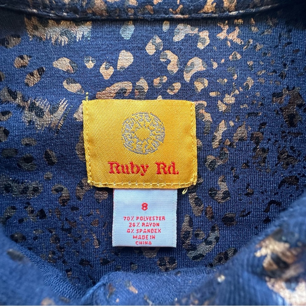 Ruby Rd. Navy And Copper Animal Print Jacket Size… - image 2